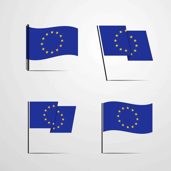 Avrupa Birliği Bayrağı Simge Vektör Çizim — Stok Vektör