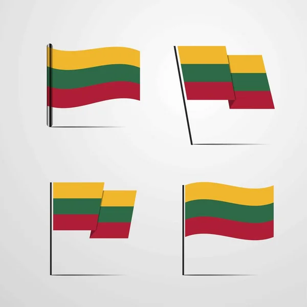 Litwa Flaga Ikona Ilustracja Wektorowa — Wektor stockowy