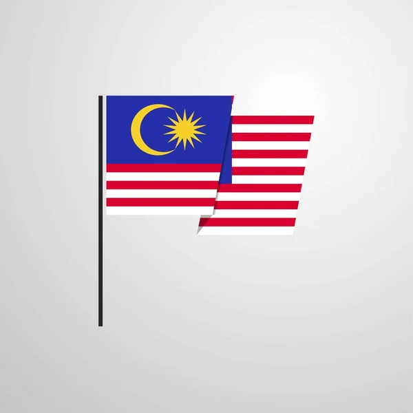 Malaysia Waving Flag Design Vector — Stock Vector