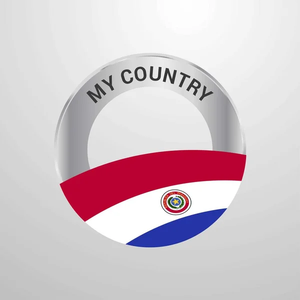 Paraguay Országom Lobogója Jelvény — Stock Vector