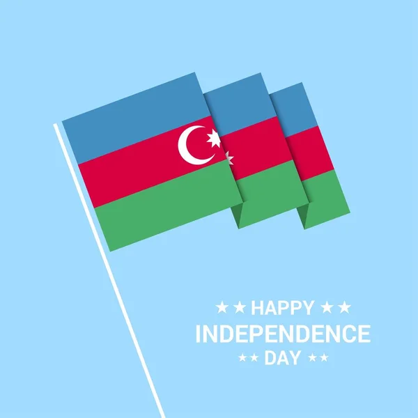 Azerbaiyán Día Independencia Diseño Tipográfico Con Vector Bandera — Archivo Imágenes Vectoriales