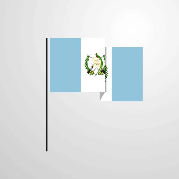 Integetett Zászló Design Vektor Guatemala — Stock Vector