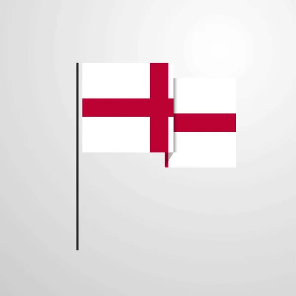 Engeland Zwaaien Vlag Ontwerp Vector — Stockvector