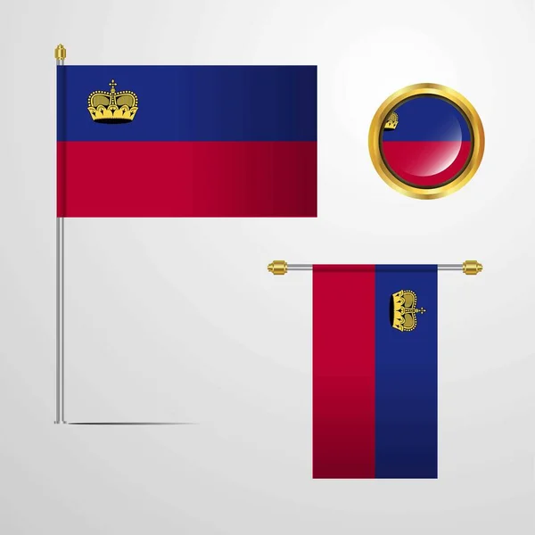 Liechtenstein Flaggensymbol Vektorgrafik — Stockvektor