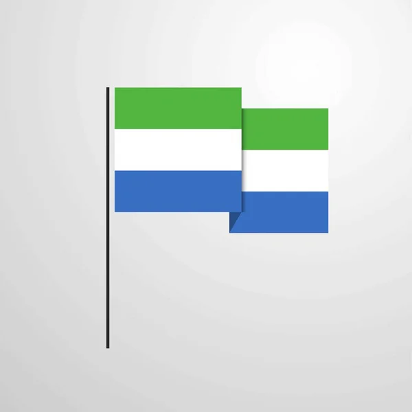 Sierra Leone Agitant Vecteur Conception Drapeau — Image vectorielle