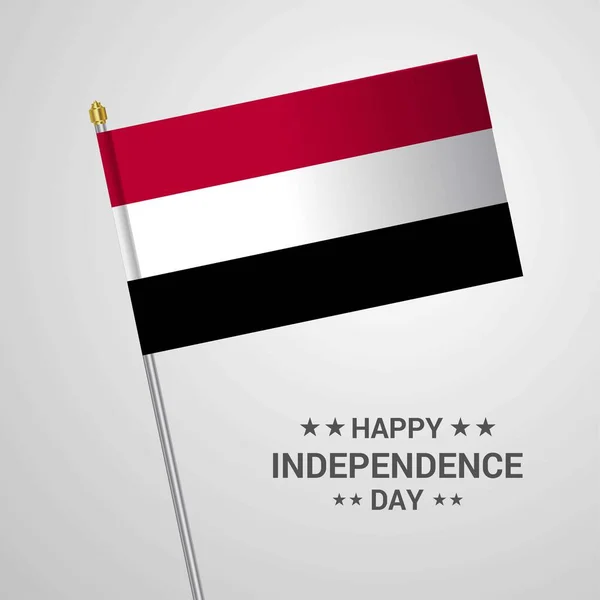 Yemen Día Independencia Diseño Tipográfico Con Vector Bandera — Vector de stock