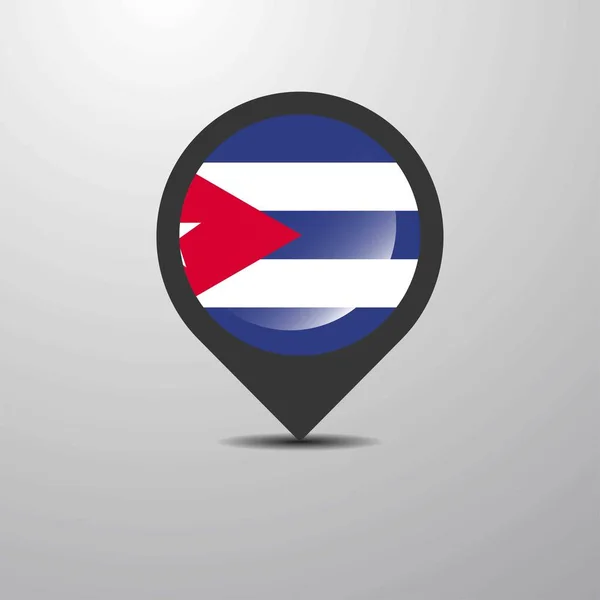 Cuba Mappa Pin Illustrazione Vettoriale — Vettoriale Stock