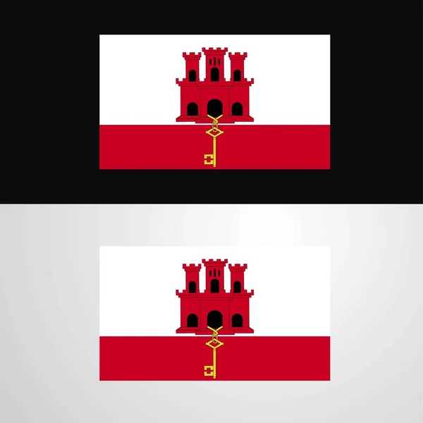 Projeto Banner Bandeira Gibraltar — Vetor de Stock