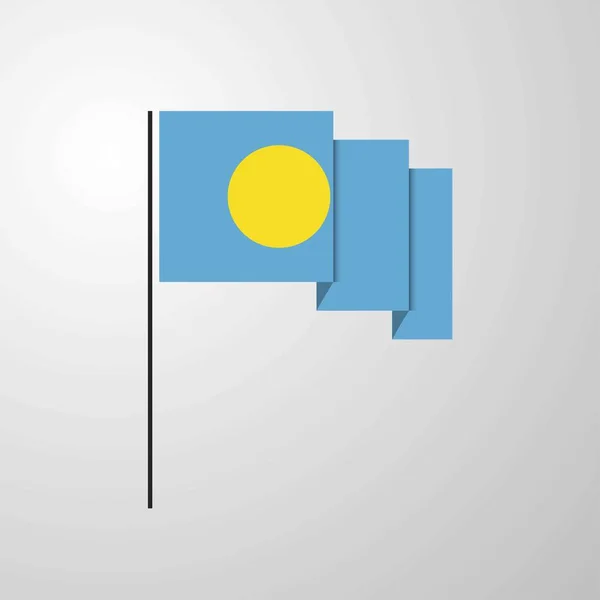 Palau Ondeando Bandera Fondo Creativo — Vector de stock