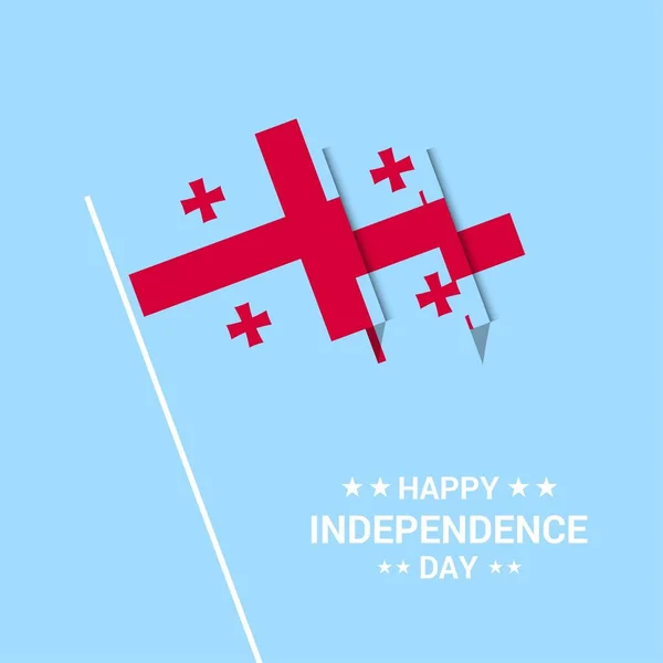 Georgia Día Independencia Diseño Tipográfico Con Vector Bandera — Vector de stock