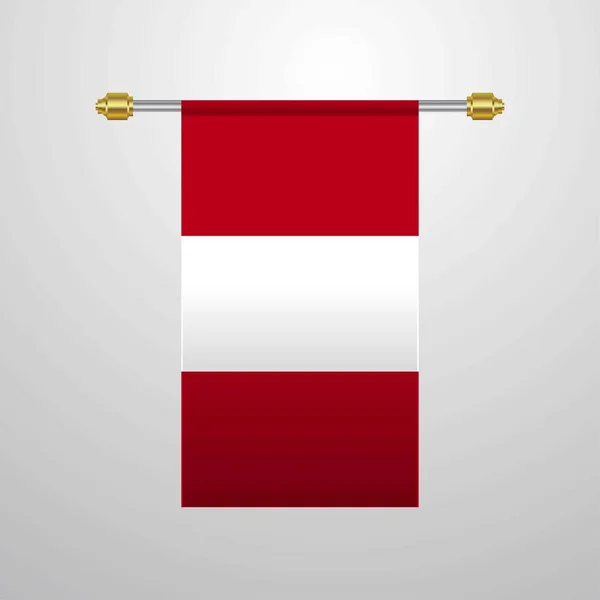 Peru Opknoping Vlag Vectorillustratie — Stockvector