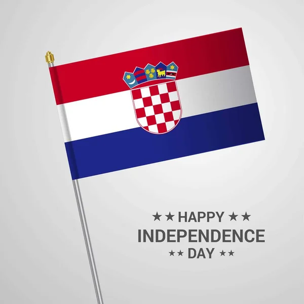 Croacia Día Independencia Diseño Tipográfico Con Vector Bandera — Archivo Imágenes Vectoriales