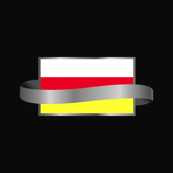 Nordossetien Flagga Ribbon Banner Design — Stock vektor