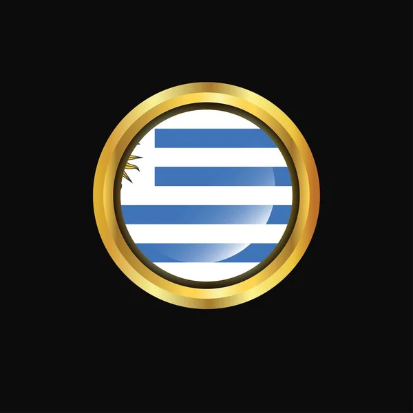 Vlag Van Uruguay Golden Knop — Stockvector