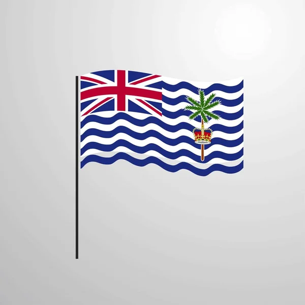 Territorio Británico Del Océano Índico Ondeando Bandera — Vector de stock