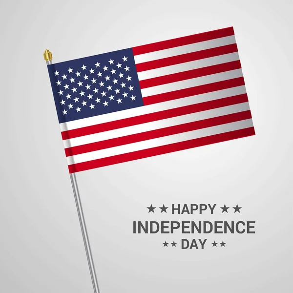 美国独立日版式设计与旗帜向量 — 图库矢量图片