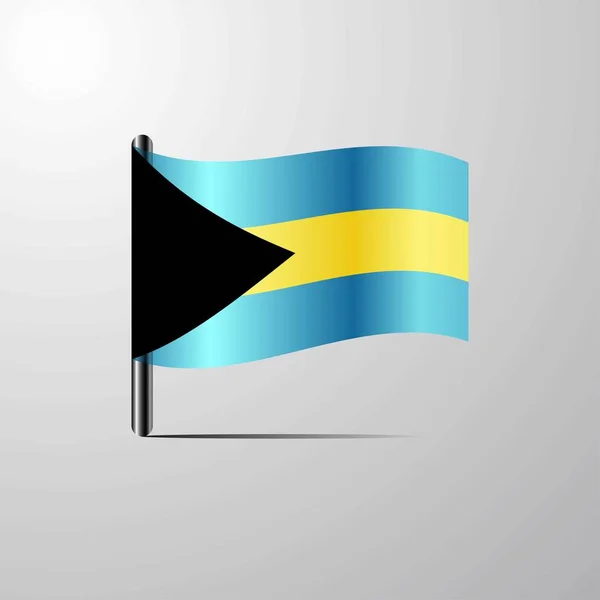 Багамские Острова Размахивающие Вектором Дизайна Блестящего Флага — стоковый вектор