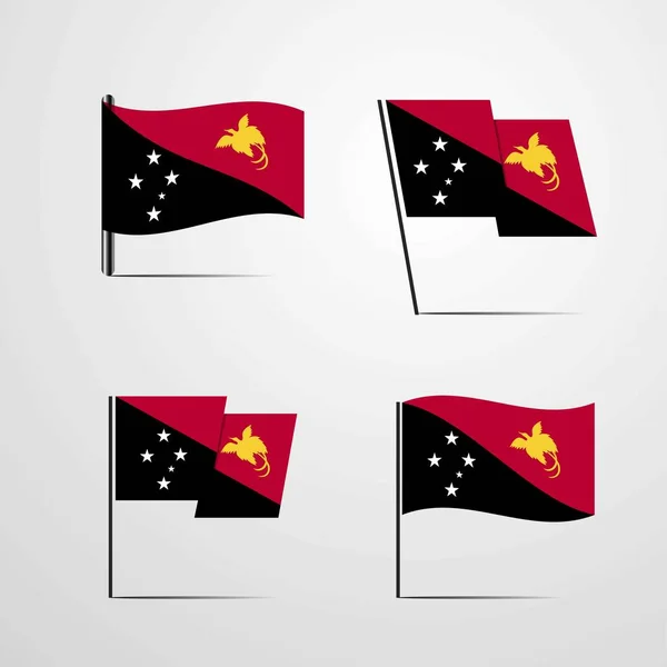 Papoea Nieuw Guinea Vlag Pictogram Vectorillustratie — Stockvector