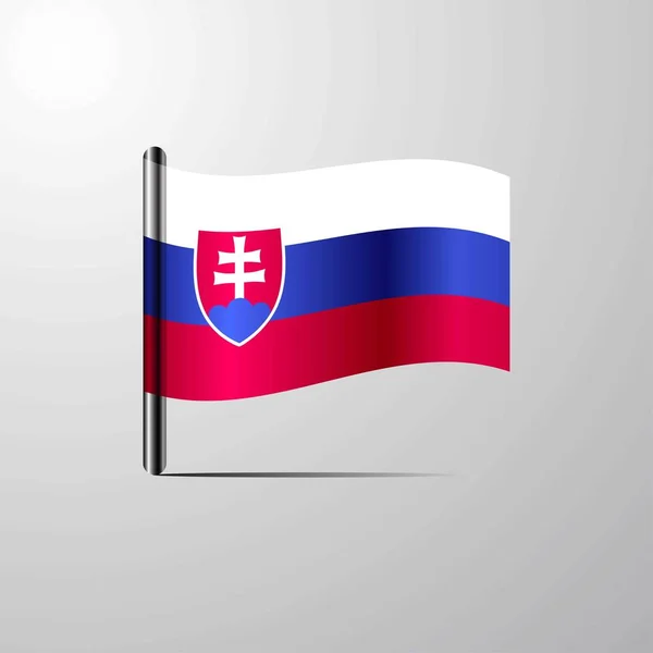 Szlovákia Integetett Fényes Zászló Design Illusztráció Vektor — Stock Vector