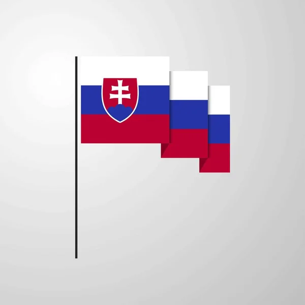 Словаччина Розмахував Прапором Творчі Фону — стоковий вектор