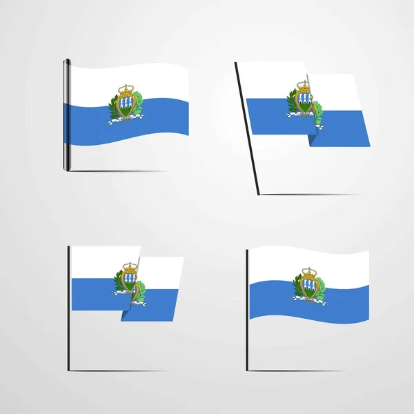 Icono Bandera San Marino Vector Ilustración — Archivo Imágenes Vectoriales