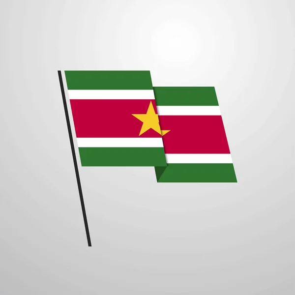 Surinaamse Vlag Pictogram Vectorillustratie — Stockvector