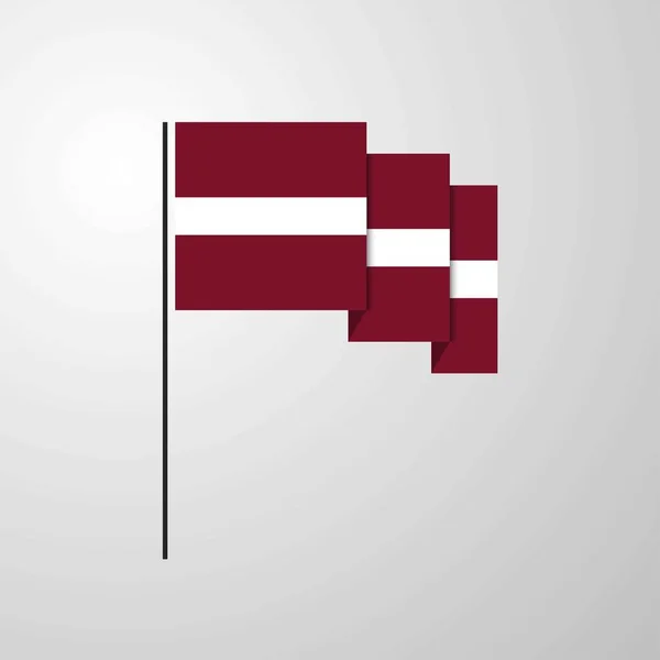 Letonia Ondeando Bandera Fondo Creativo — Vector de stock