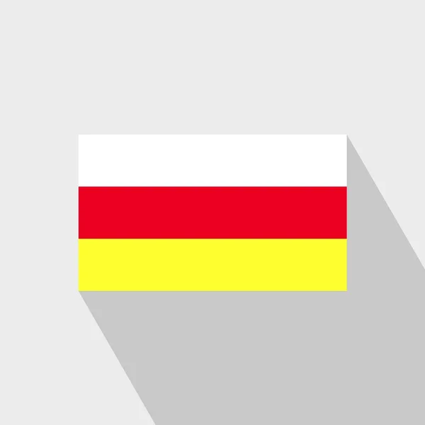 Nordossetien Flagga Long Shadow Design Vektor — Stock vektor