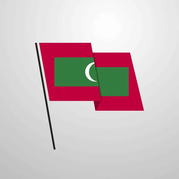 Maldiven Vlag Pictogram Vectorillustratie — Stockvector