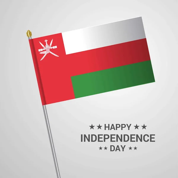 Oman Giorno Indipendenza Disegno Tipografico Con Vettore Bandiera — Vettoriale Stock