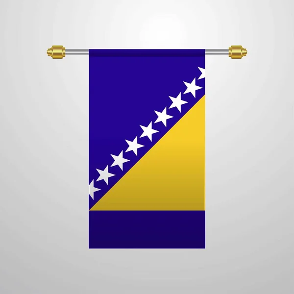 Bosnia Herzegovina Hanging Flag — Stock Vector