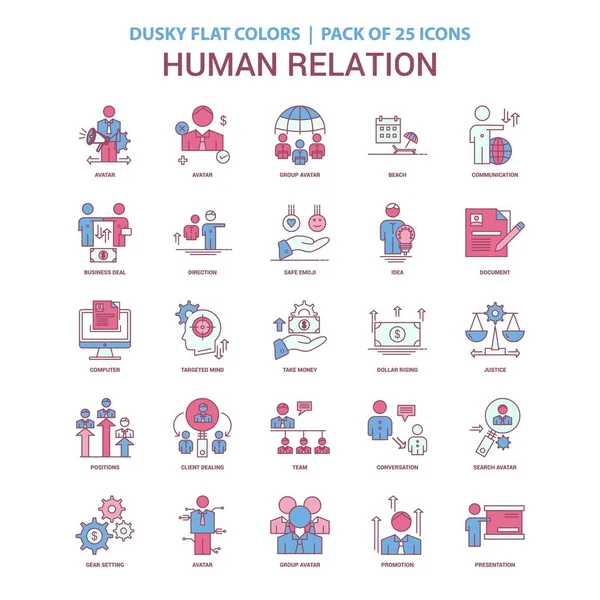 Human Relation icon Dusky Flat color - Vintage 25 Icon Pack