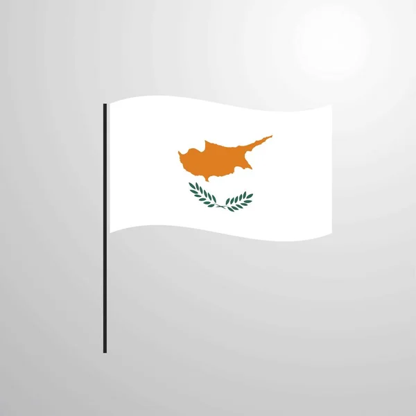 Cyprus Zwaaien Vlag Vectorillustratie — Stockvector