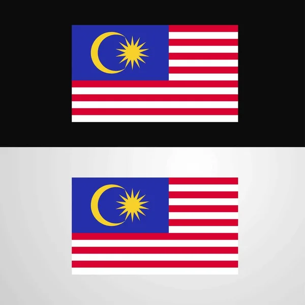 Desain Banner Bendera Malaysia - Stok Vektor