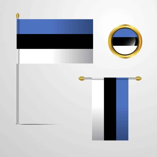 Estland Flagge Symbol Vektor Illustration — Stockvektor