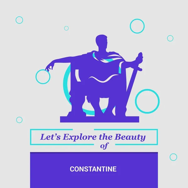 Explorons Beauté Des Monuments Nationaux Constantine Algérie — Image vectorielle