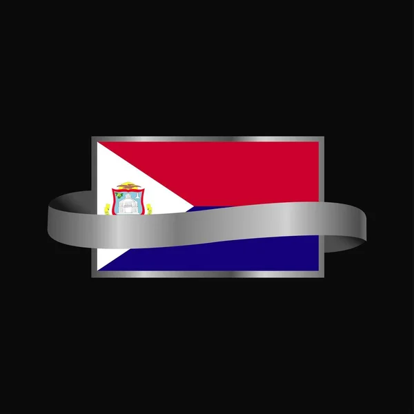 Saint Martin Vlag Ontwerp Van Banner Van Het Lint — Stockvector