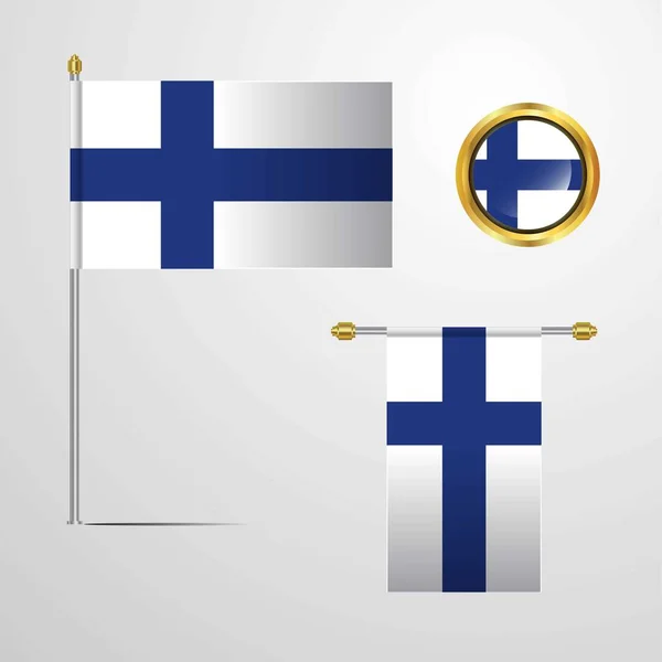 Finland Vlag Pictogram Vectorillustratie — Stockvector