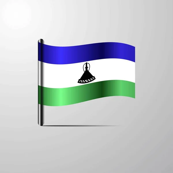 Lesotho Agitant Vecteur Conception Drapeau Brillant — Image vectorielle