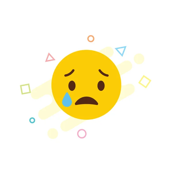 Üzgün Emoji Simgesi Tasarım Renkli Vektör Çizim — Stok Vektör