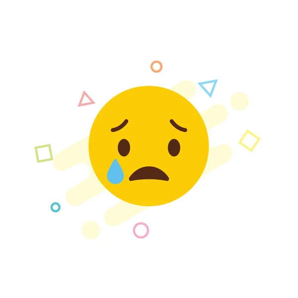 Conception Icône Emoji Triste Illustration Vectorielle Colorée — Image vectorielle