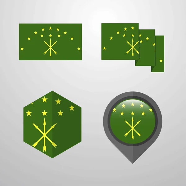 Ensemble Vectoriel Adygea Flag Design — Image vectorielle