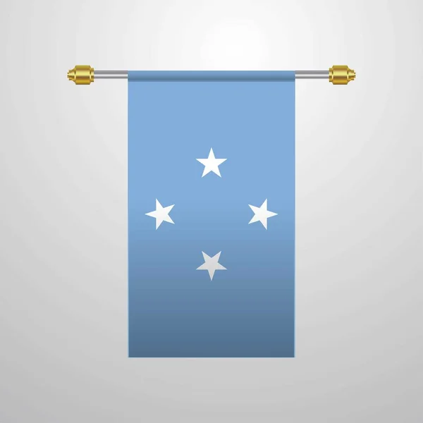 Micronesia Negara Federasi Mengibarkan Bendera - Stok Vektor