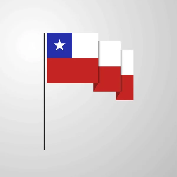 Chile Schwenkt Flagge Kreativen Hintergrund — Stockvektor