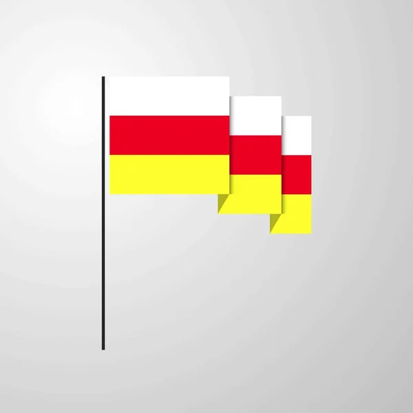 Zuid Ossetië Zwaaien Vlag Creatieve Achtergrond — Stockvector