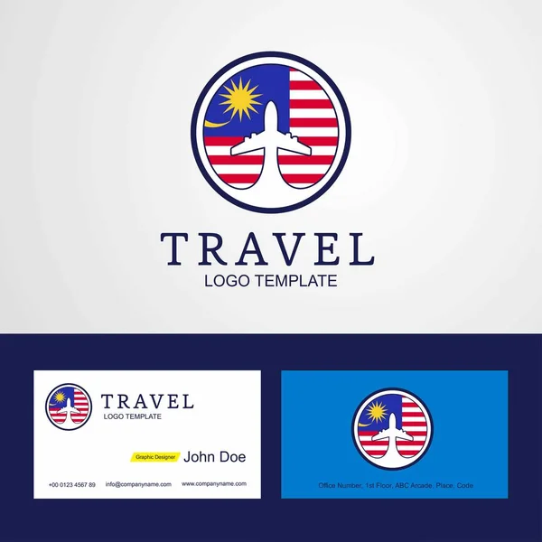 Logo Drapeau Creative Circle Travel Malaysia Design Carte Visite — Image vectorielle