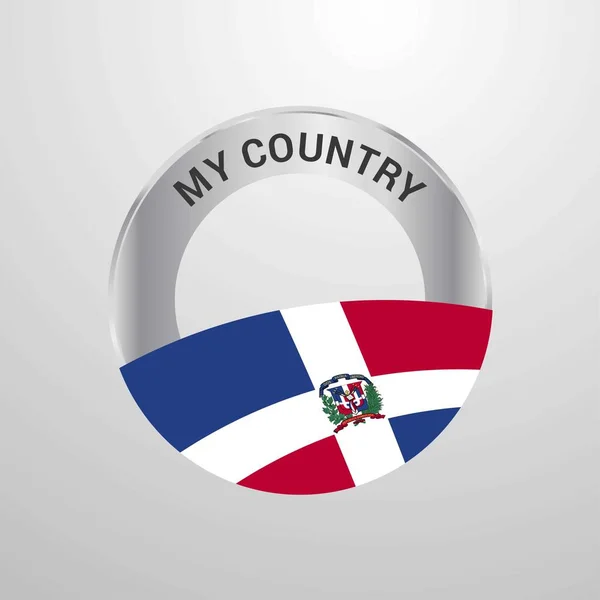 Dominican Republic Country Flag Badge — Stock Vector