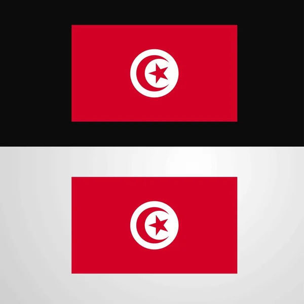 Túnez Bandera Diseño Banner — Vector de stock