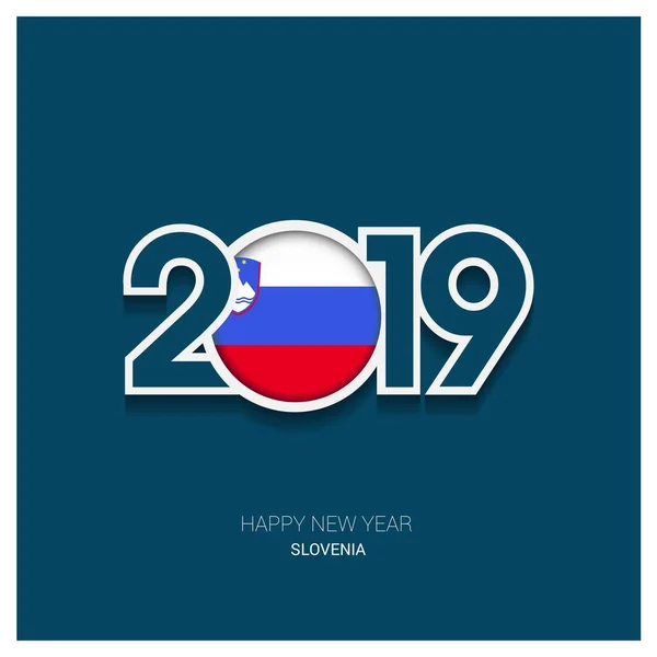 2019 Eslovenia Tipografía Feliz Año Nuevo Antecedentes — Vector de stock