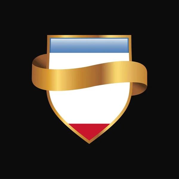 Bandera Crimea Insignia Oro Diseño Vector — Vector de stock